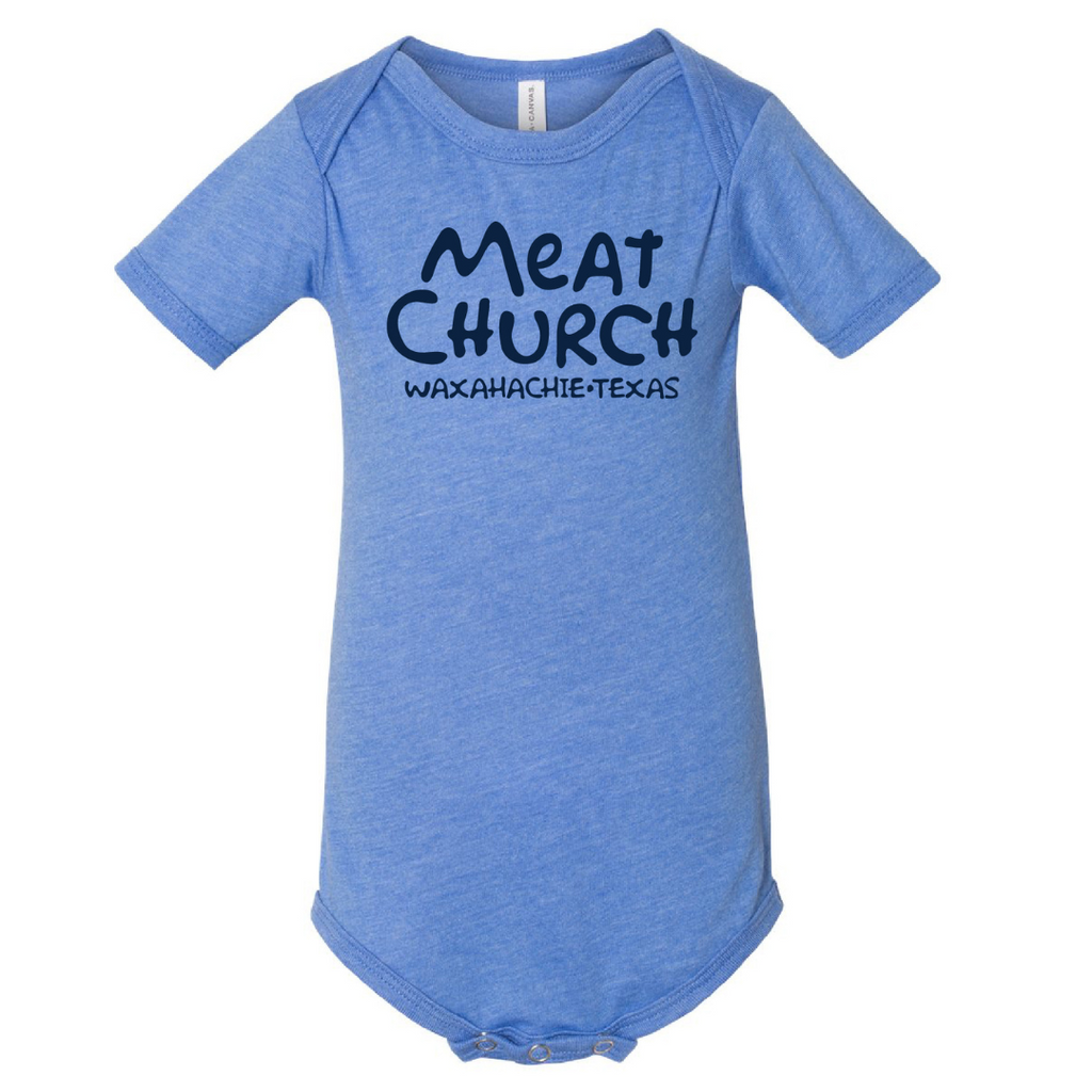 Meat Church Baby Blue Onesie